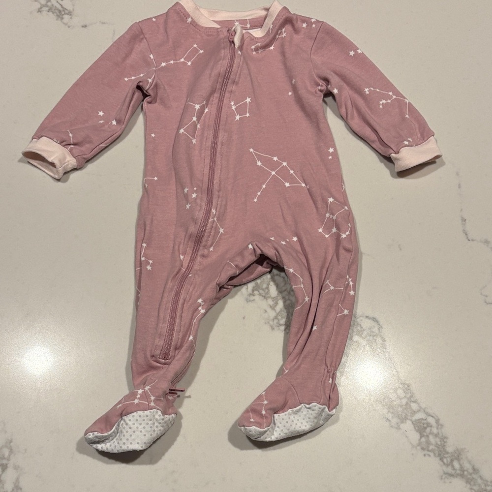 Pink Constellation Kids Footie Pajamas